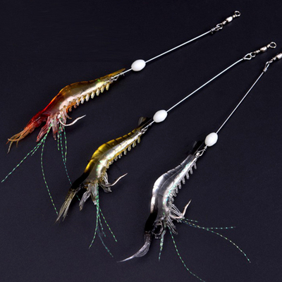 Soft Shrimp Bait Night Fishing Przynęty 9cm 6g Symulacja z haczykiem