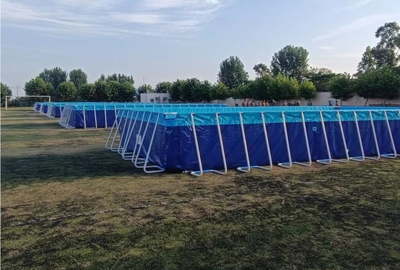 25M * 5M Zewnętrzny basen z plandeką z PCV, naziemne baseny z metalową ramą