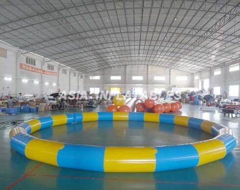 Okrągły nadmuchiwany basen z PVC, 3,5 m * 3,5 m nadmuchiwany basen z PVC na plaże Materiał basenowy