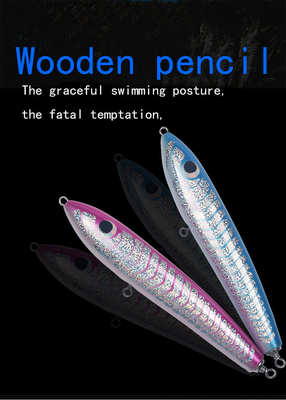 Kolor lasera 20 CM/90g 3D Oczy Z Litego Drewna Przynęta Kotwiczki Najlepsza Wyporność Drewniany Ołówek Fishing Lure