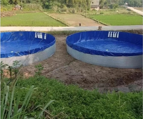 Akwarium Polietenowy staw rybny z galwanizowaną arkuszem 10M D 1.20M H